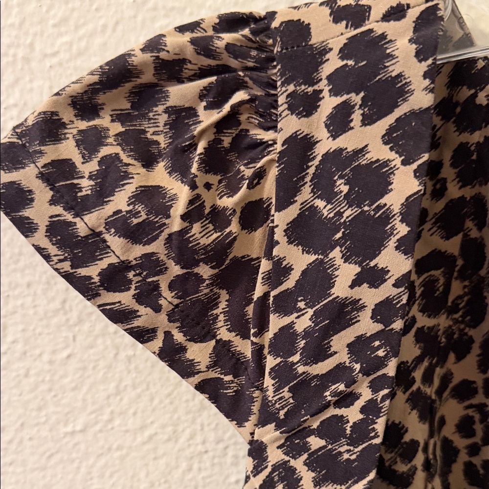 Anthropologie Brown Leopard Print Midi Dress - Picture 7 of 11